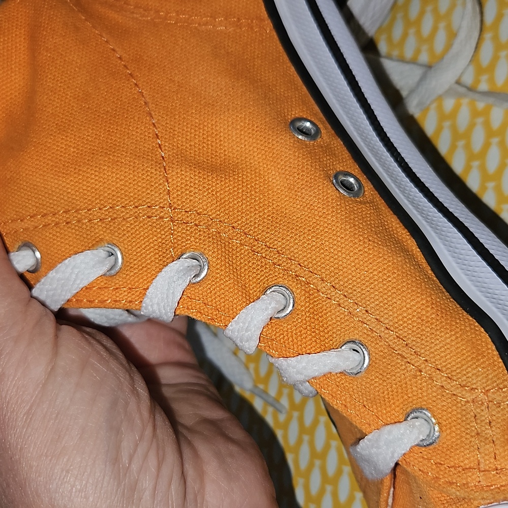 VGC Dunlop orange kids size 1 canvas Converse style high top vintage trainers - Picture 11 of 14